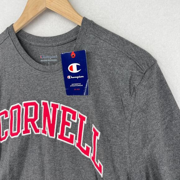 CORNELL Shirt Adult S CHAMPION BIG RED University Ivy Ithaca NY Cotton Gray NEW - Picture 6 of 14